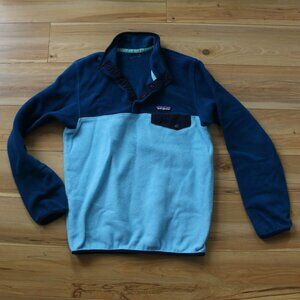 Patagonia Lightweight Synchilla Snap-T Fleece Pullover blue colorblock women's S